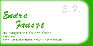 endre fauszt business card